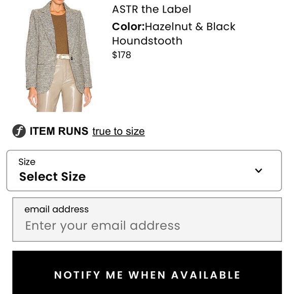 Harlow Blazer in Hazelnut & Black Houndstooth - Picture 4 of 4